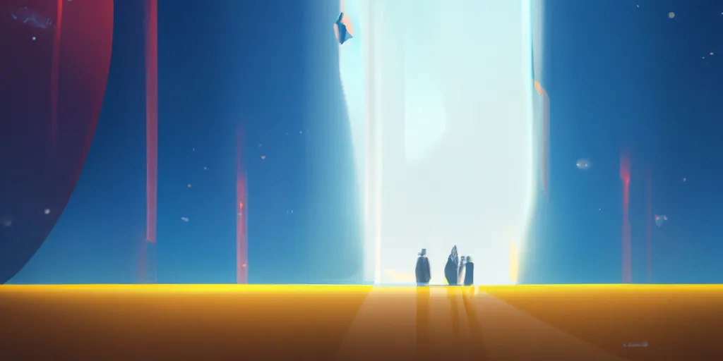 Ill. 4 - Group of individuals standing on golden floor