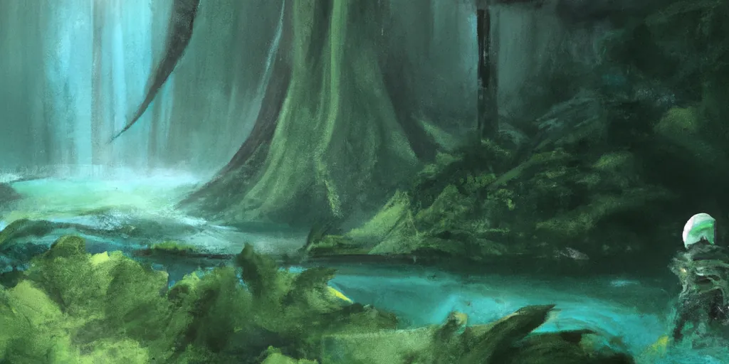 Ill. 3 - Primordial jungle featuring a researcher